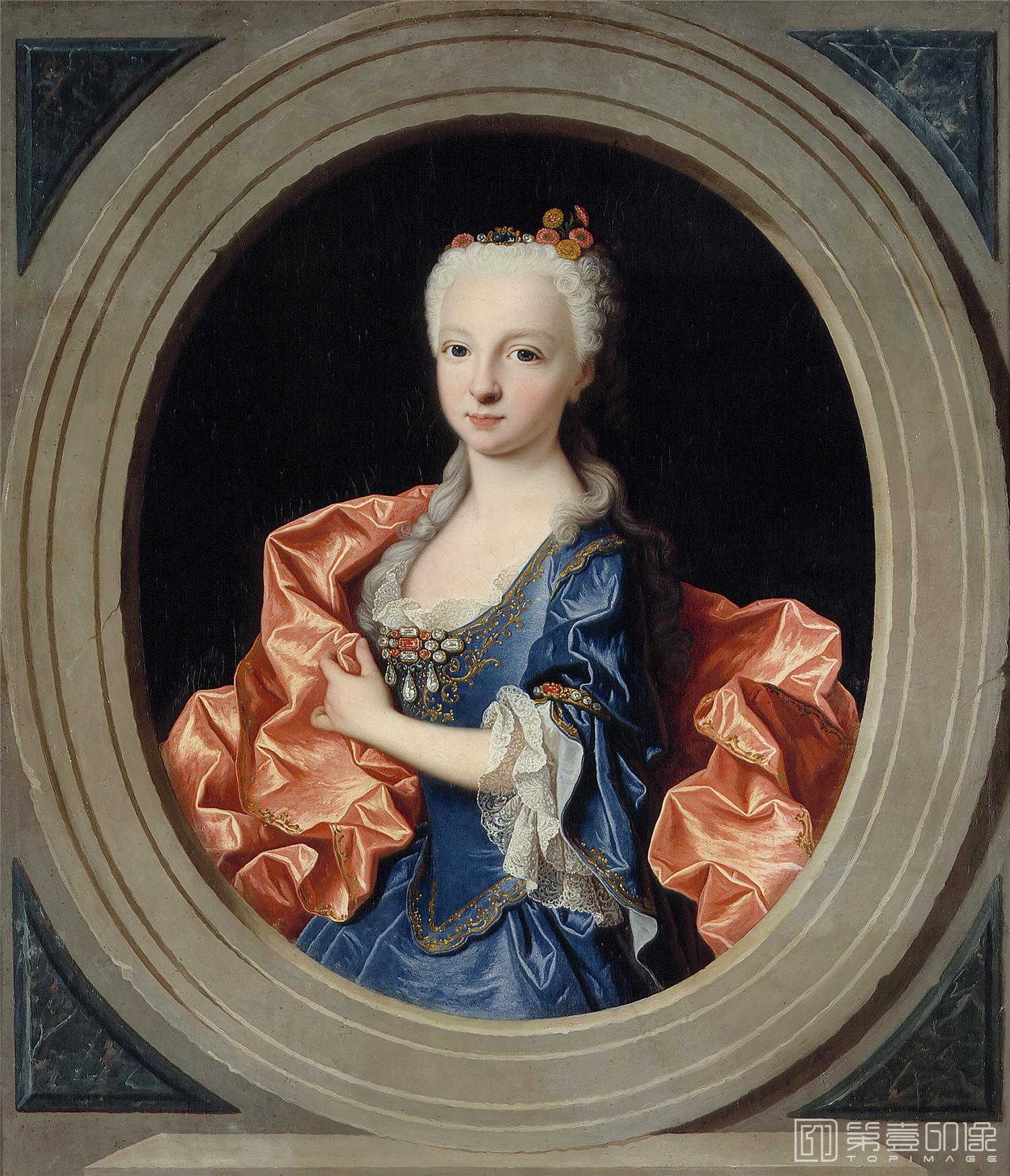 油画-西班牙普拉多美术馆油画藏画-Ranc, Jean-María Teresa Antonia de Borbón, infanta de España-2220